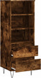 vidaXL - Hoge - kast - 40x36x110 - cm - bewerkt - hout - gerookt - eiken