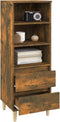 vidaXL - Hoge - kast - 40x36x110 - cm - bewerkt - hout - gerookt - eiken