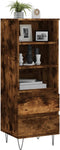 vidaXL - Hoge - kast - 40x36x110 - cm - bewerkt - hout - gerookt - eiken