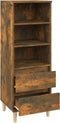 vidaXL - Hoge - kast - 40x36x110 - cm - bewerkt - hout - gerookt - eiken