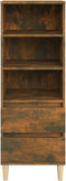 vidaXL - Hoge - kast - 40x36x110 - cm - bewerkt - hout - gerookt - eiken
