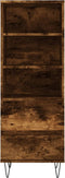 vidaXL - Hoge - kast - 40x36x110 - cm - bewerkt - hout - gerookt - eiken