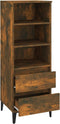 vidaXL - Hoge - kast - 40x36x110 - cm - bewerkt - hout - gerookt - eiken