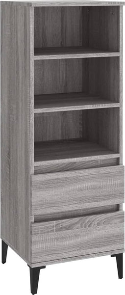 vidaXL - Hoge - kast - 40x36x110 - cm - bewerkt - hout - grijs - sonoma