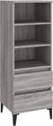 vidaXL - Hoge - kast - 40x36x110 - cm - bewerkt - hout - grijs - sonoma