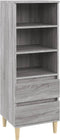 vidaXL - Hoge - kast - 40x36x110 - cm - bewerkt - hout - grijs - sonoma