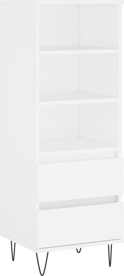 vidaXL - Hoge - kast - 40x36x110 - cm - bewerkt - hout - wit