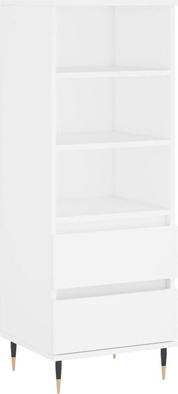 vidaXL - Hoge - kast - 40x36x110 - cm - bewerkt - hout - wit