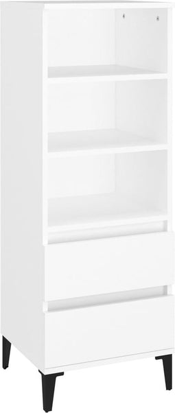 vidaXL - Hoge - kast - 40x36x110 - cm - bewerkt - hout - wit