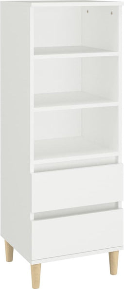vidaXL - Hoge - kast - 40x36x110 - cm - bewerkt - hout - wit