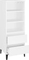 vidaXL - Hoge - kast - 40x36x110 - cm - bewerkt - hout - wit