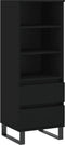 vidaXL - Hoge - kast - 40x36x110 - cm - bewerkt - hout - zwart