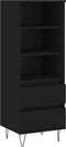 vidaXL - Hoge - kast - 40x36x110 - cm - bewerkt - hout - zwart