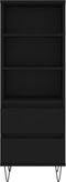 vidaXL - Hoge - kast - 40x36x110 - cm - bewerkt - hout - zwart