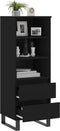 vidaXL - Hoge - kast - 40x36x110 - cm - bewerkt - hout - zwart