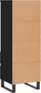 vidaXL - Hoge - kast - 40x36x110 - cm - bewerkt - hout - zwart
