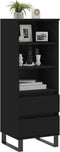vidaXL - Hoge - kast - 40x36x110 - cm - bewerkt - hout - zwart