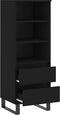 vidaXL - Hoge - kast - 40x36x110 - cm - bewerkt - hout - zwart