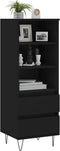 vidaXL - Hoge - kast - 40x36x110 - cm - bewerkt - hout - zwart