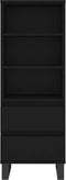 vidaXL - Hoge - kast - 40x36x110 - cm - bewerkt - hout - zwart
