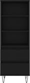 vidaXL - Hoge - kast - 40x36x110 - cm - bewerkt - hout - zwart