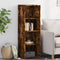 vidaXL - Hoge - kast - 40x41x124 - cm - bewerkt - hout - gerookt - eikenkleurig