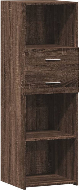 vidaXL - Hoge - kast - 40x42,5x124 - cm - bewerkt - hout - bruin - eikenkleurig