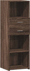 vidaXL - Hoge - kast - 40x42,5x124 - cm - bewerkt - hout - bruin - eikenkleurig