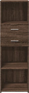 vidaXL - Hoge - kast - 40x42,5x124 - cm - bewerkt - hout - bruin - eikenkleurig