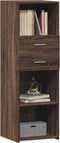 vidaXL - Hoge - kast - 40x42,5x124 - cm - bewerkt - hout - bruin - eikenkleurig