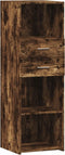 vidaXL - Hoge - kast - 40x42,5x124 - cm - bewerkt - hout - gerookt - eikenkleurig