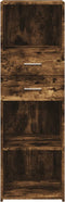 vidaXL - Hoge - kast - 40x42,5x124 - cm - bewerkt - hout - gerookt - eikenkleurig