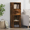 vidaXL - Hoge - kast - 40x42,5x124 - cm - bewerkt - hout - gerookt - eikenkleurig
