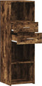 vidaXL - Hoge - kast - 40x42,5x124 - cm - bewerkt - hout - gerookt - eikenkleurig