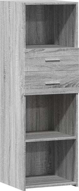 vidaXL - Hoge - kast - 40x42,5x124 - cm - bewerkt - hout - grijs - sonoma - eikenkleurig