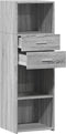 vidaXL - Hoge - kast - 40x42,5x124 - cm - bewerkt - hout - grijs - sonoma - eikenkleurig