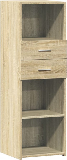 vidaXL - Hoge - kast - 40x42,5x124 - cm - bewerkt - hout - sonoma - eikenkleurig