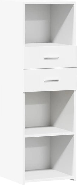 vidaXL - Hoge - kast - 40x42,5x124 - cm - bewerkt - hout - wit