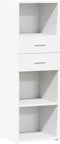 vidaXL - Hoge - kast - 40x42,5x124 - cm - bewerkt - hout - wit
