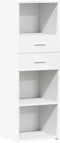 vidaXL - Hoge - kast - 40x42,5x124 - cm - bewerkt - hout - wit