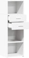 vidaXL - Hoge - kast - 40x42,5x124 - cm - bewerkt - hout - wit