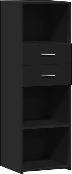 vidaXL - Hoge - kast - 40x42,5x124 - cm - bewerkt - hout - zwart