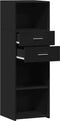 vidaXL - Hoge - kast - 40x42,5x124 - cm - bewerkt - hout - zwart