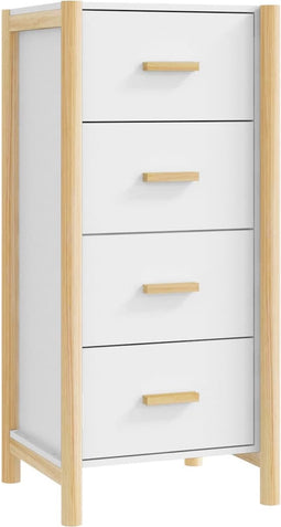 vidaXL - Hoge - kast - 42x38x90 - cm - bewerkt - hout - wit