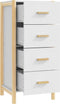 vidaXL - Hoge - kast - 42x38x90 - cm - bewerkt - hout - wit