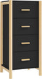 vidaXL - Hoge - kast - 42x38x90 - cm - bewerkt - hout - zwart