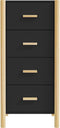 vidaXL - Hoge - kast - 42x38x90 - cm - bewerkt - hout - zwart