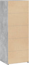 vidaXL - Hoge - kast - 45x41x124 - cm - bewerkt - hout - betongrijs