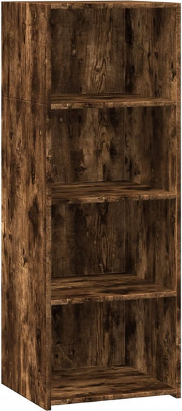 vidaXL - Hoge - kast - 45x41x124 - cm - bewerkt - hout - gerookt - eikenkleurig