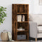 vidaXL - Hoge - kast - 45x41x124 - cm - bewerkt - hout - gerookt - eikenkleurig